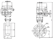 D941X Electric Flange Butterfly Valve Series constructral diagram(pic1)